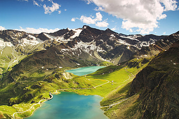 Aerial View Of Mountain Landscape , aerial, mountains, landscape, nature HD wallpaper
