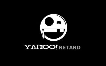 Yahoo Retard, dumb, white, black, network, simple, smiley, funny, yahoo, email, internet HD wallpaper