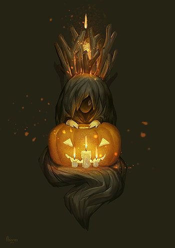 Art, Candles, Pumpkin, Monster HD phone wallpaper