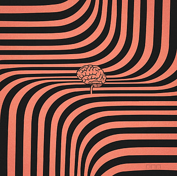 Vector, Lines, Wavy, Brain HD wallpaper
