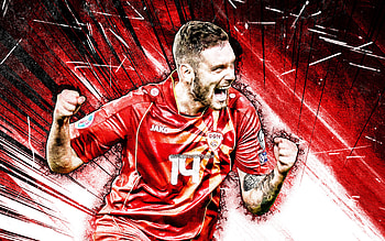 Ljupcho Doriev, grunge art, North Macedonia National Team, soccer, footballers, red abstract rays, Macedonian football team, Ljupche Doriev HD wallpaper