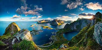 Mountain Landscape Sea Nature Norway HD wallpaper