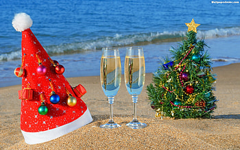 Christmas beach from all around the world HD wallpaper