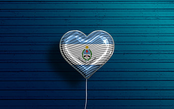 I Love San Juan, , realistic balloons, blue wooden background, Day of San Juan, Argentine provinces, flag of San Juan, Argentina, balloon with flag, Provinces of Argentina, San Juan flag, San Juan HD wallpaper