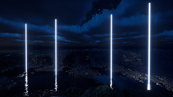 virtual reality, light, reflection, water, coast HD wallpaper