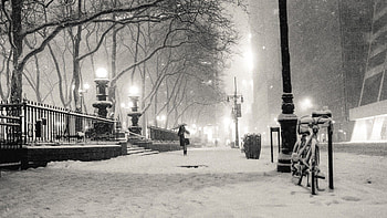 New York, Black and White, Travels, Winter HD wallpaper