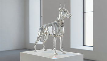 Crystal Sentinel — Doberman Pinscher ( ), Dog, Statue HD wallpaper