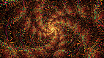 Brown Red Green Fractal Spiral Pattern Abstraction Abstract HD wallpaper
