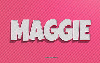 Maggie, pink lines background, with names, Maggie name, female names, Maggie greeting card, line art, with Maggie name HD wallpaper