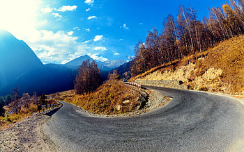 Mountain Hairpin Curve, mountains, nature HD wallpaper