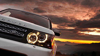 Sunset Range Rover, Land Rover beauty, Sporty elegance, Nature's backdrop HD wallpaper