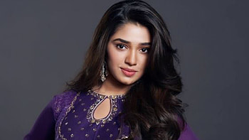 Stunning Beauty Actress Krithi Shetty Is Wearing Purple Dress Girls HD wallpaper