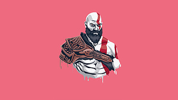 Kratos Minimalism , kratos, games, god-of-war, artwork, minimalism, dribbble HD wallpaper
