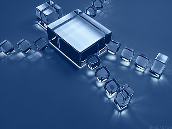 Glass Cubes, blue, abstract, 3d, glass, cubes HD wallpaper