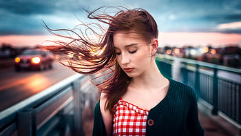 Model, redhead, girl, WOmen HD wallpaper