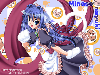 Kanon - Kawaii Minase Neko Maid by Makoto Kiryuu, cute anime girl, kanon, smiling, makoto kiryuu, cute, neko girl, maid, nayuki minase, anime HD wallpaper