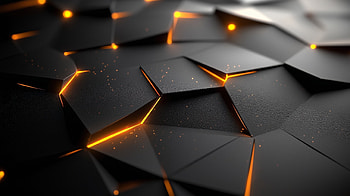 Glowing Orange Crackle: Abstract Black Design, black, orange (Color), glow, abstract design HD wallpaper