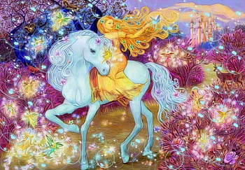 ★Ride a Horse in Spring★, digital art, spring, butterflies, horses, animals, castles, drawings, butterfly designs, wings, woods, weird things people wear, forests, paintings, seasons, love four seasons, ride a horse, nymphs, fantasy, deers, flowers, fairies HD wallpaper