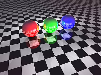 Red,Green,Blue Balls, balls, 3, checkered board HD wallpaper