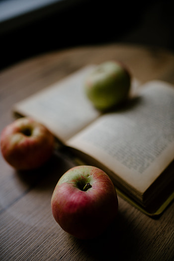 Fruits, Food, Apples, Book HD phone wallpaper