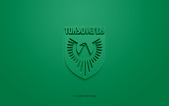 Tokyo Verdy, creative 3D logo, green background, J2 League, 3d emblem, Japan Football Club, Tokyo, Japan, 3d art, football, Tokyo Verdy 3d logo HD wallpaper