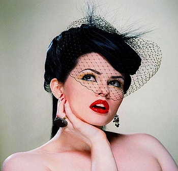 BEAUTIFUL FACE, red lips, model, eyes, face, hat, woman HD wallpaper