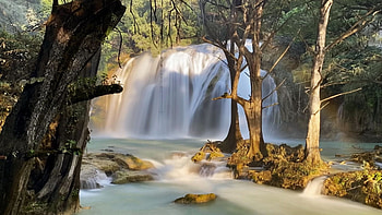 Cascadas El Chifflon, Chiapas, Mexico, cascadestrees, river, rocks, stones, forest HD wallpaper