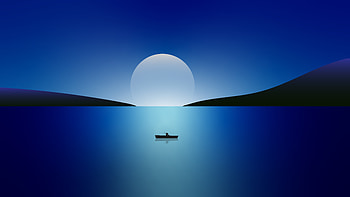 Boat Sailor Moon Night Minimal , boat, moon, artist, artwork, digital-art, minimalism, minimalist HD wallpaper