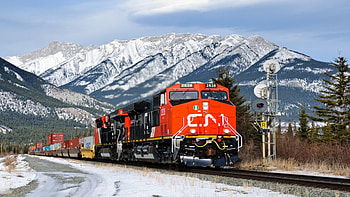 Canadian Railroad, winter, snow, nature, trains, canada, mountains, railroad HD wallpaper