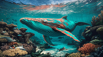 Leviathan: A Majestic Underwater Experience, whale, underwater, coral reef, ocean HD wallpaper