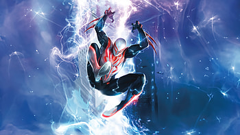 Spiderman 2099 Fighting Crime Before His Time, spiderman-2099, spiderman, superheroes, artwork, digital-art HD wallpaper