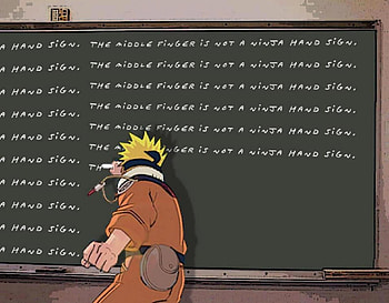 The middle finger is not a ninja hand sign, uzumaki naruto, anime, shinobi, naruto, naruto uzumaki, school, spiky hair HD wallpaper