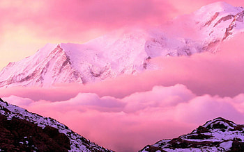 Amazing mountain, pink, pretty, clouds, nature, nice, mountain HD wallpaper