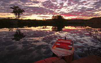 Landscape, Rivers, Sunset, Boats HD wallpaper
