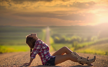 .wiki-Country-girl-on-the-road-- HD wallpaper