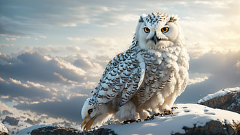 White Owl, white, owl, mountain, snow, Animal, Snowy Mountain, winter animals HD wallpaper