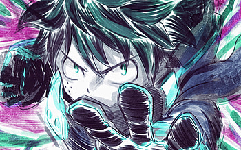 Izuku Midoriya, abstract art, My Hero Academia, fan art, manga, Boku no Hero Academia, Izuku Midoriya Deku, Midoriya Izuku, Izuku Midoriya Boku no Hero Academia HD wallpaper