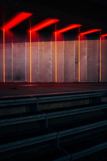 Miscellanea, Miscellaneous, Wall, Neon, Ladder, Stairs HD phone wallpaper