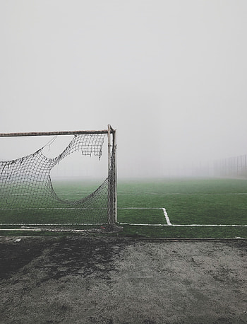 Sports, Fog, Lawn, Gloomy, Mood, Ragged, Football Goal, Football Gate HD phone wallpaper