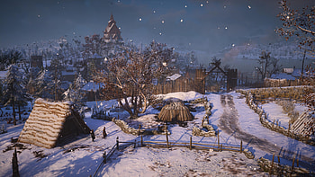 Valhalla Norway, AC Valhalla, winter, Assassin's Creed, assassin's Creed Valhalla, Ubisoft, Scandinavia, video games HD wallpaper