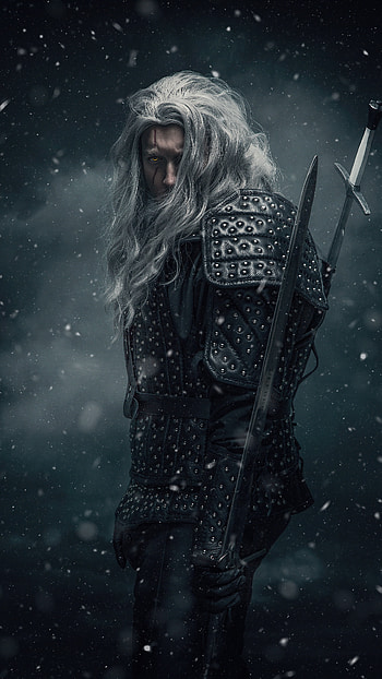 Geralt of rivia, , sky, hair, the witcher HD phone wallpaper