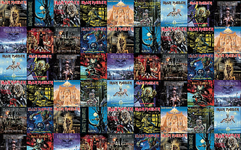Iron Maiden Killers Fear Dark Number Beast Piece Â« Tiled HD wallpaper