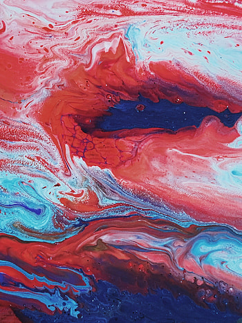 Blue spot, dark, reddish, artwork HD phone wallpaper