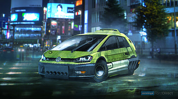 Blade Runner Volkswagen Golf Hatchback, blade-runner-2049, movies, 2017-movies, cars, volkswagen, artist, artwork, digital-art HD wallpaper