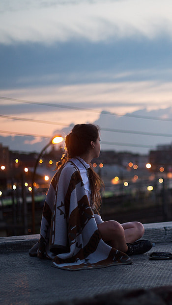 rear, city, woman, mood HD phone wallpaper