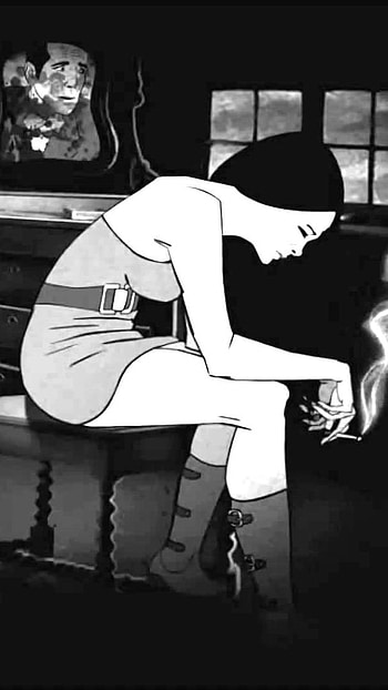 Assemblage, Black And White, Girl Smoking HD phone wallpaper