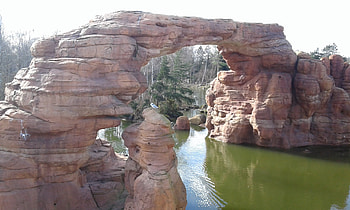arche en pierre, disney, nature, lac, paris HD wallpaper