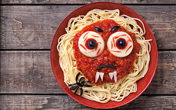 Pasta Face, face, pasta, food, spaghetti, funny HD wallpaper