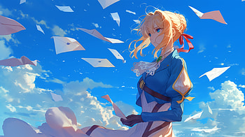 Violet Evergarden Sky, Anime, Violet Evergarden, Violet Evergarden (Character) HD wallpaper