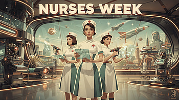 Nurses Week - Retro‑Futuristic Tribute HD wallpaper